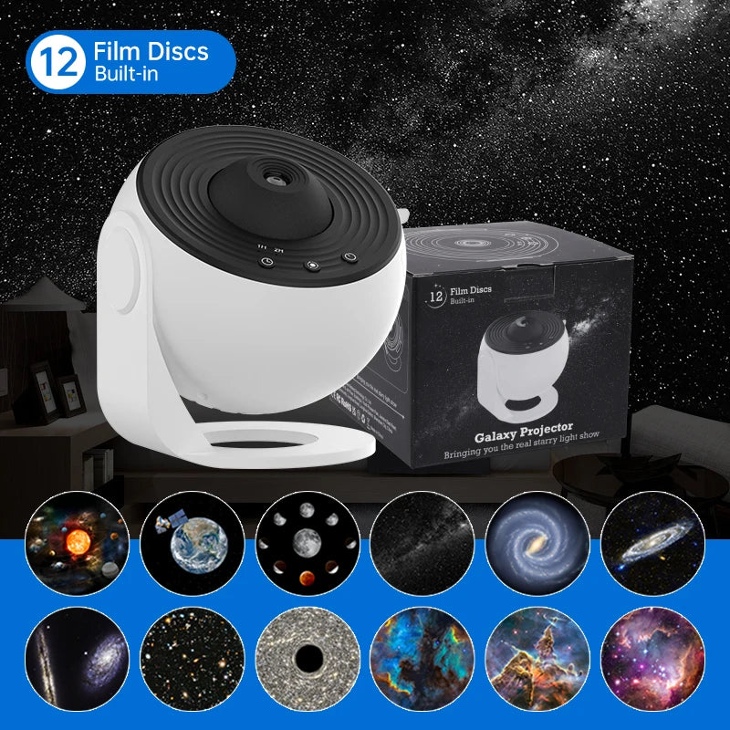 Nova Glow Space™ HD Galaxy Projector (12-in-1 Planetarium — Basic Version BL-DQY02)