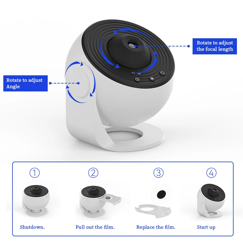 Nova Glow Space™ HD Galaxy Projector (12-in-1 Planetarium — Basic Version BL-DQY02)